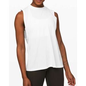 Lululemon White All Yours Boyfriend Athletic Casual Tank Top Size OS (8-10)